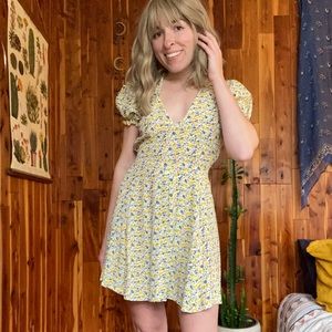 Faithfull The Brand floral tie-back mini dress